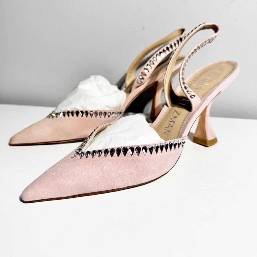 Stuart Weitzman Gemcut XCurve 85 in Suede Ballet Pink  size 6 - Picture 3 of 7